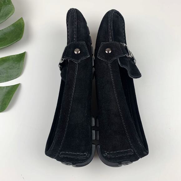 Louis Vuitton Monte Carlo Black Suede Moccasins Driving Shoes Womens 37.5 US 7.5 - Picture 10 of 13